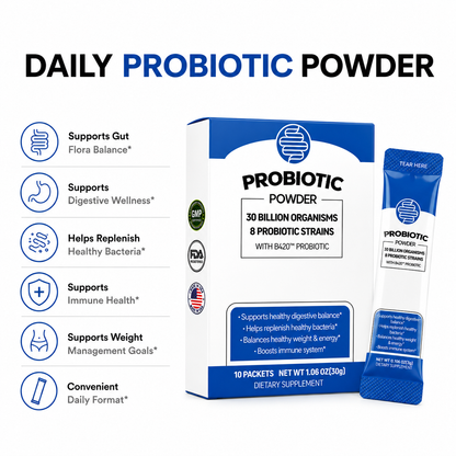 Kingscom Daily Probiotic Powder – 30 Billion CFUs & 8 Strains