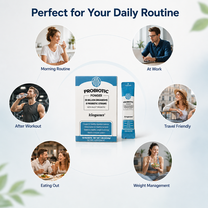 Kingscom Daily Probiotic Powder – 30 Billion CFUs & 8 Strains