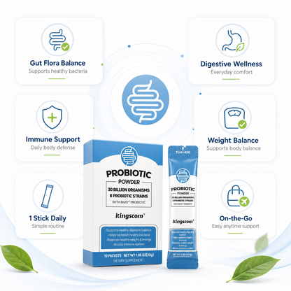 Kingscom Daily Probiotic Powder – 30 Billion CFUs & 8 Strains