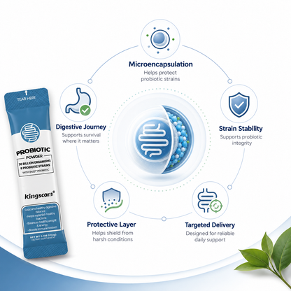 Kingscom Daily Probiotic Powder – 30 Billion CFUs & 8 Strains