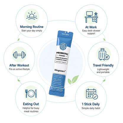 Kingscom Daily Probiotic Powder – 30 Billion CFUs & 8 Strains