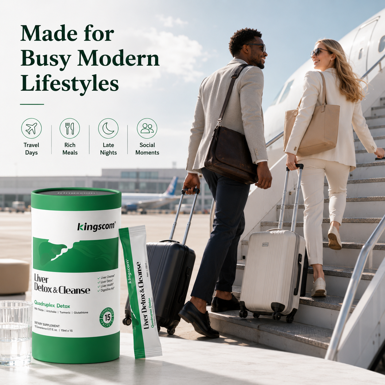 Kingscom Liver Detox & Cleanse Sticks | Daily Liver, Digestion & Antioxidant Support