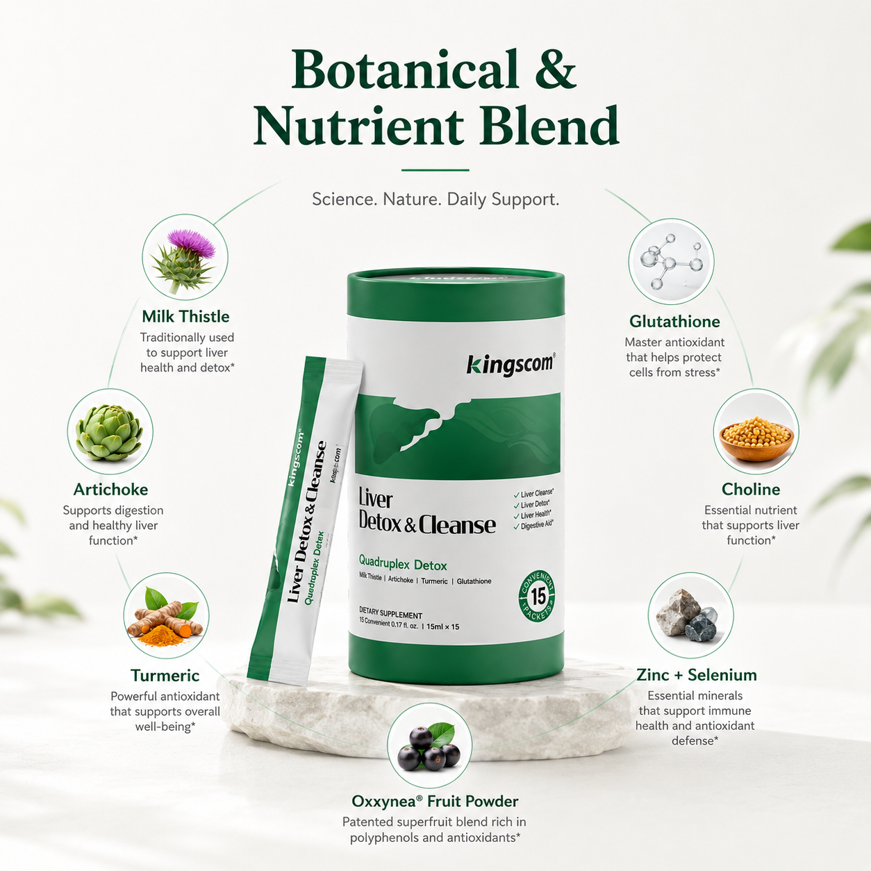 Kingscom Liver Detox & Cleanse Sticks | Daily Liver, Digestion & Antioxidant Support
