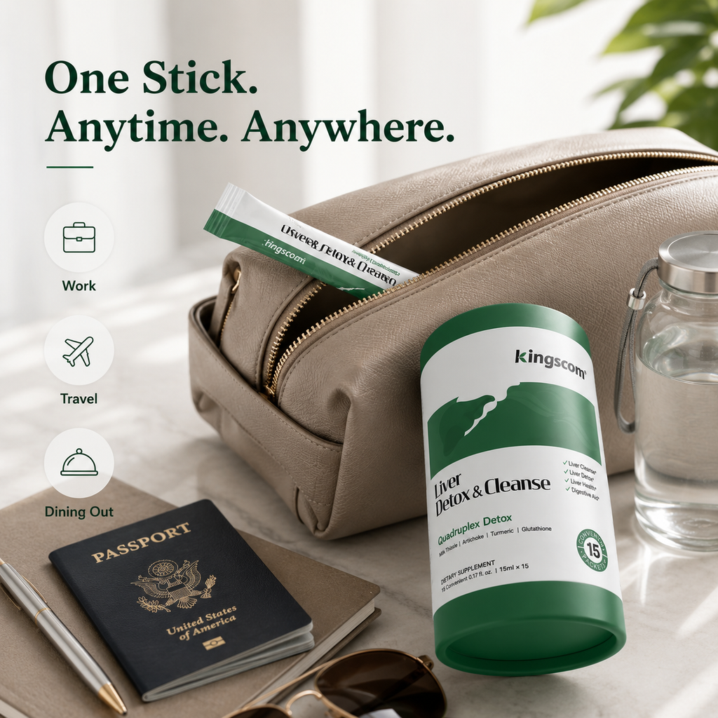 Kingscom Liver Detox & Cleanse Sticks | Daily Liver, Digestion & Antioxidant Support