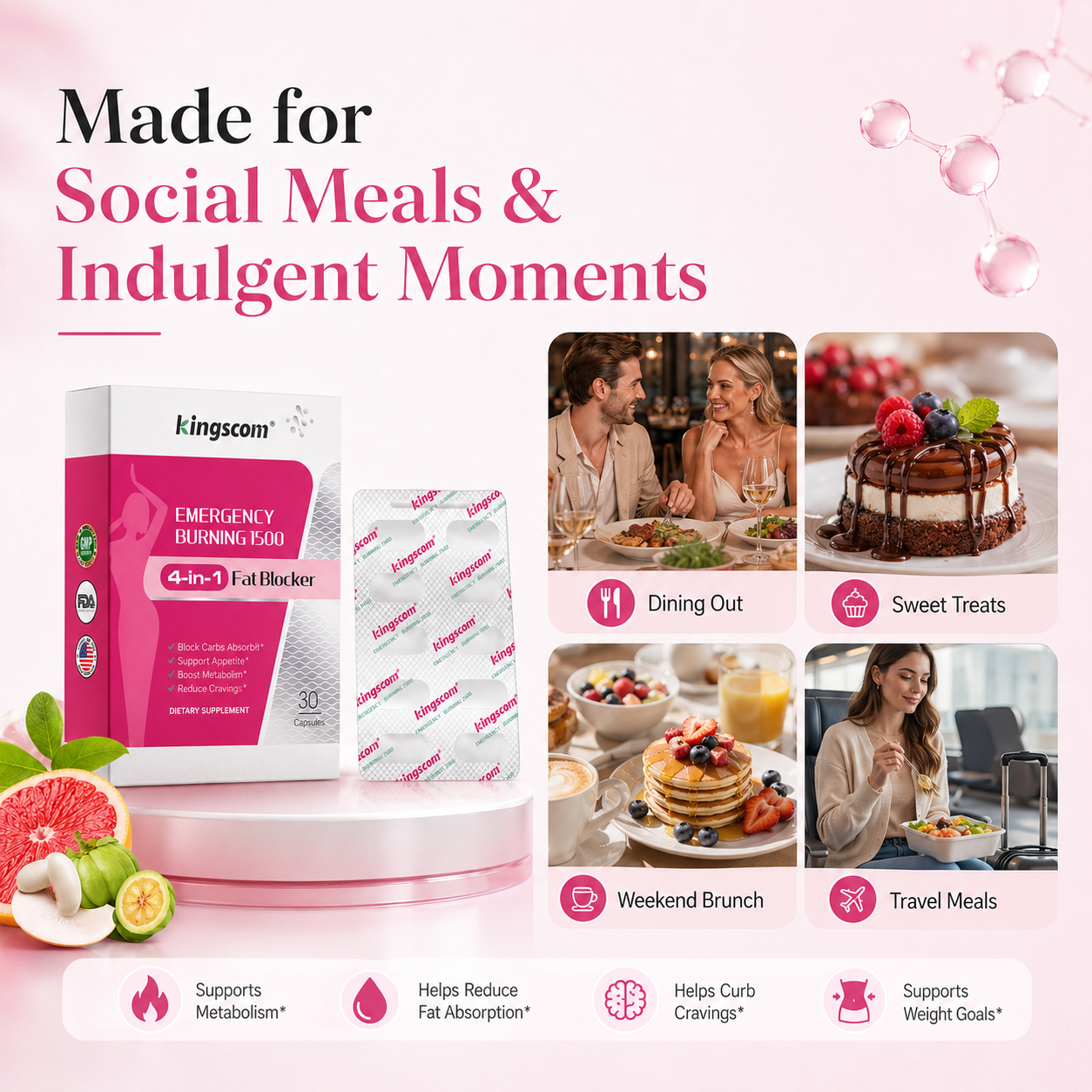 Kingscom 4-in-1 Meal Balance Capsules 30ct