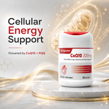 Kingscom CoQ10 200mg Softgels with PQQ 40 Count