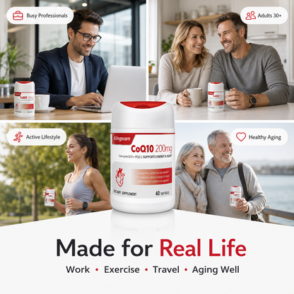 Kingscom CoQ10 200mg Softgels with PQQ 40 Count
